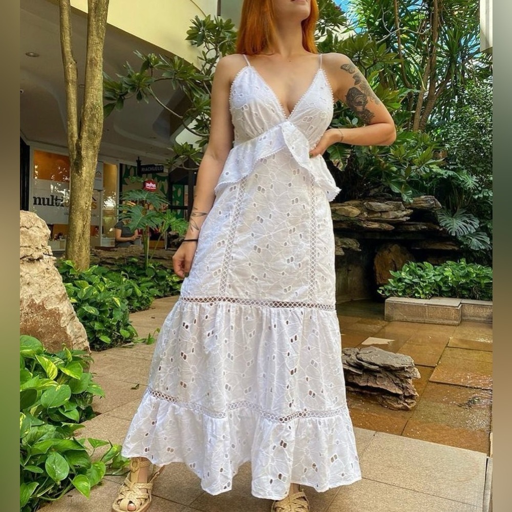 FARM Rio White Sweet Water Dress Size S